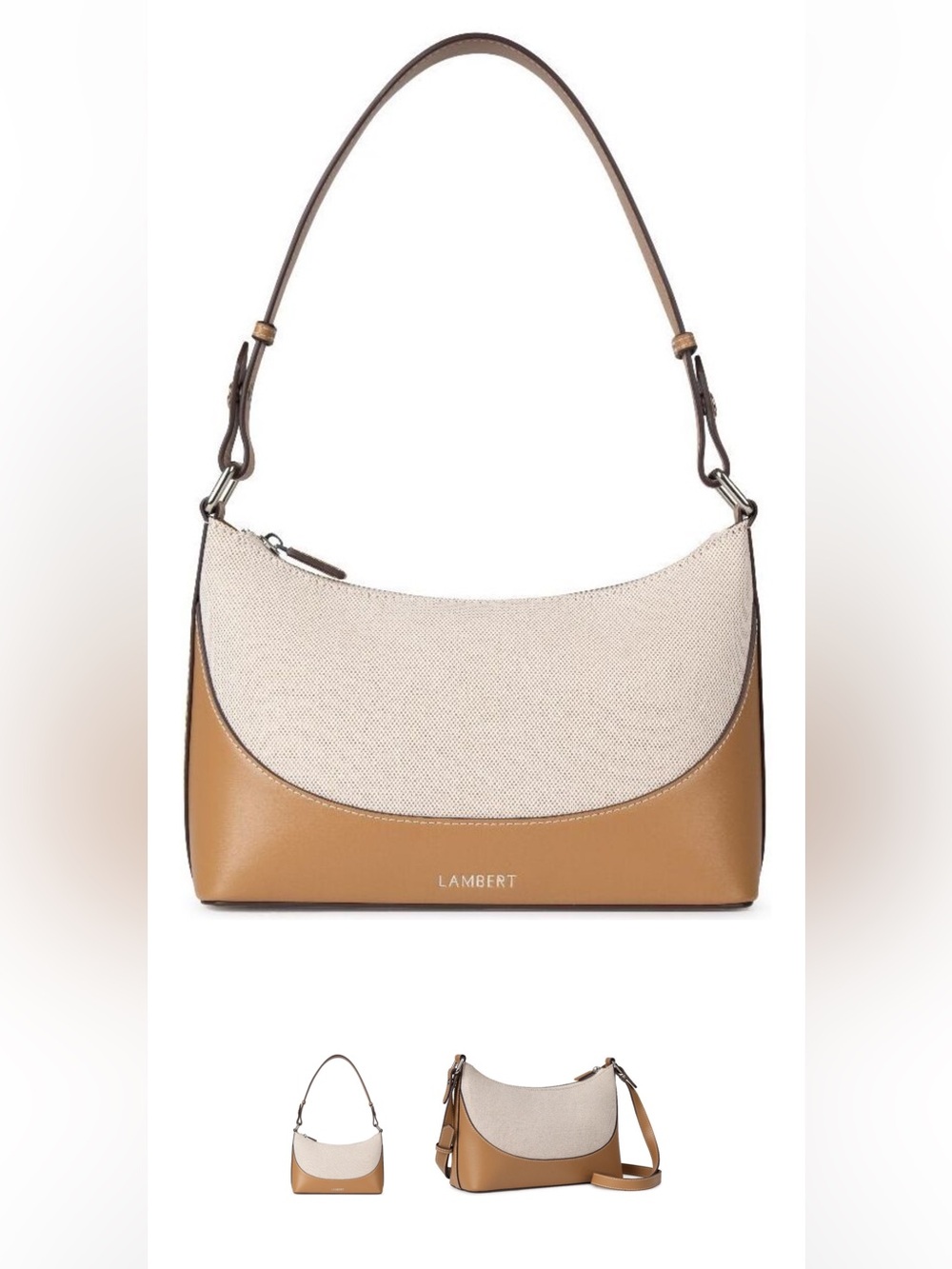 Lambert Two-Tone Clovet handBag in Beige and Tan